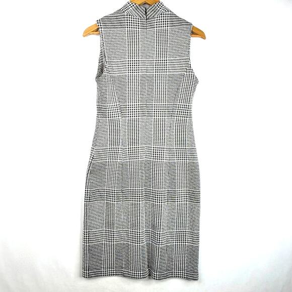 Sharagano Houndstooth Mockneck Wiggle Dress 4 - Picture 3 of 9